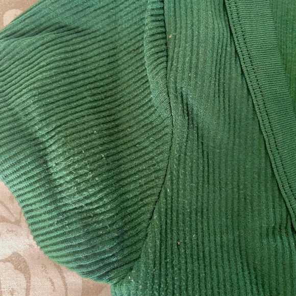 Garage Deep Green Ribbed Crop Top - Picture 3 of 3